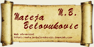 Mateja Belovuković vizit kartica